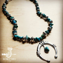 Load image into Gallery viewer, Squash Blossom Necklace in Natural Turquoise
