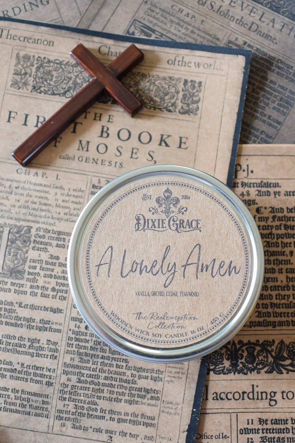A Lonely Amen - Wooden Wick Candle