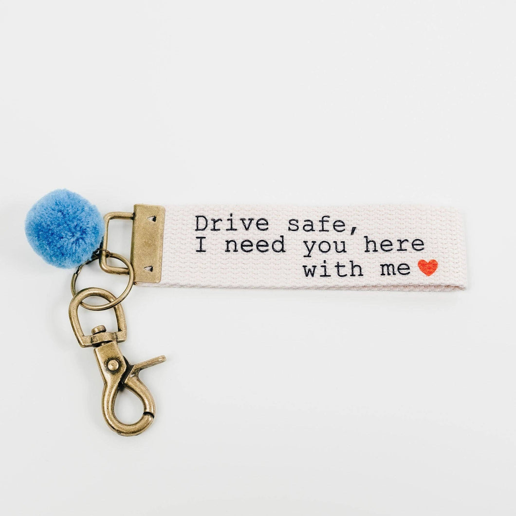 Drive safe Canvas Keychain