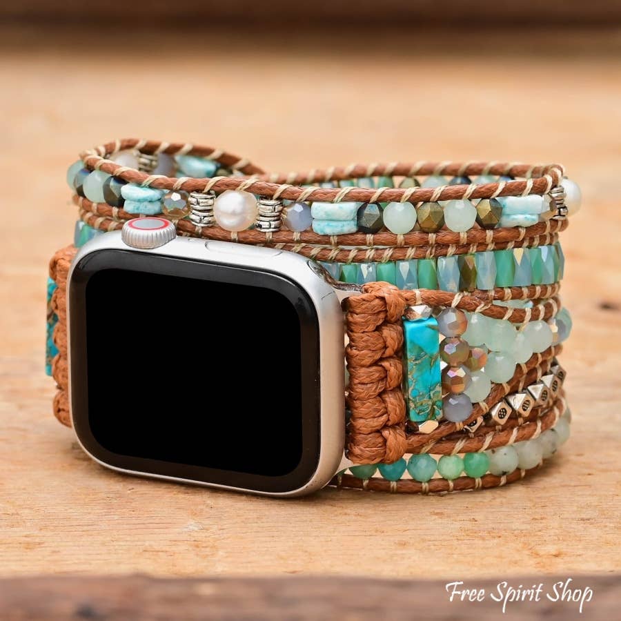 Calming Amazonite Bead Apple Watch Band