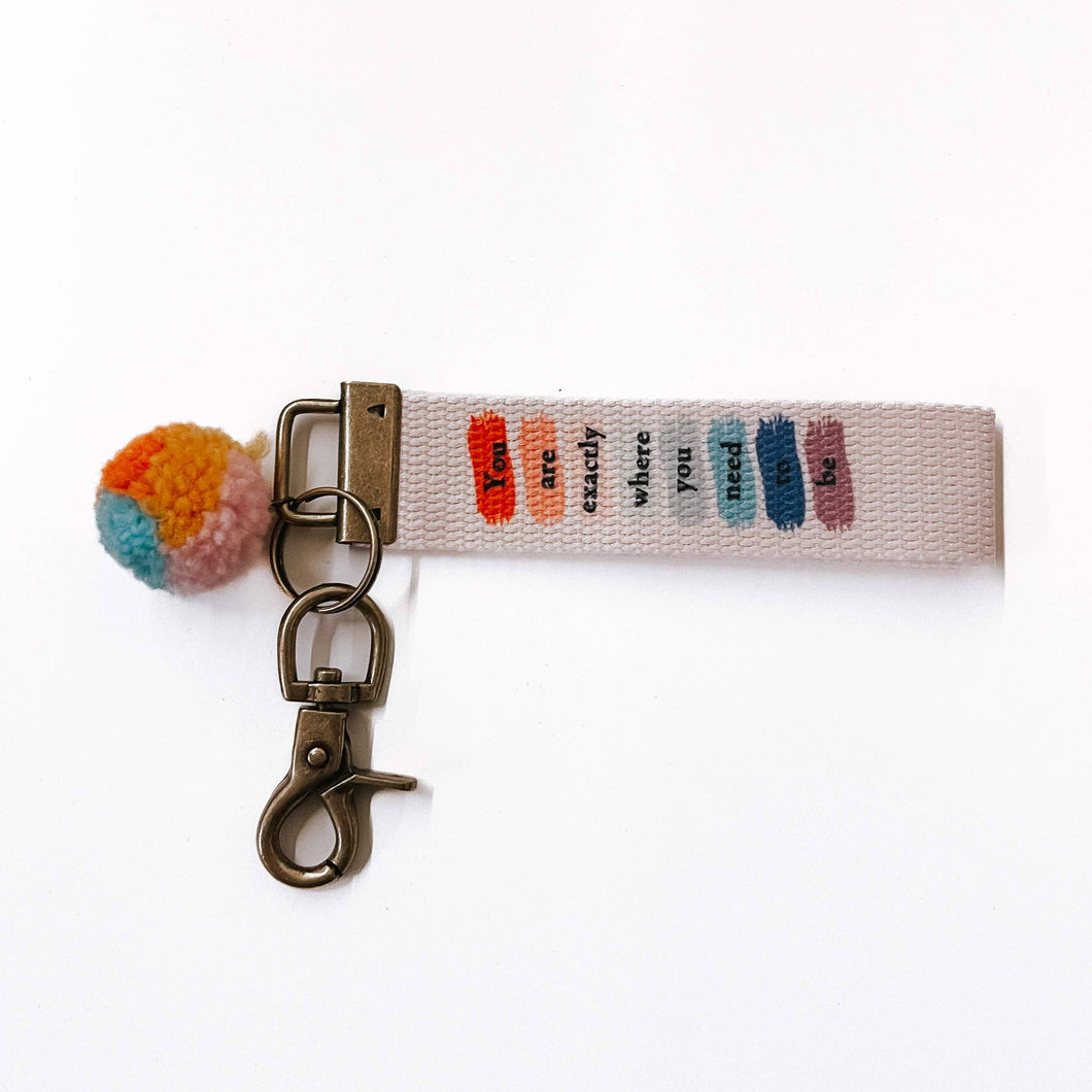 Right Where You Need To Be Canvas Keychain
