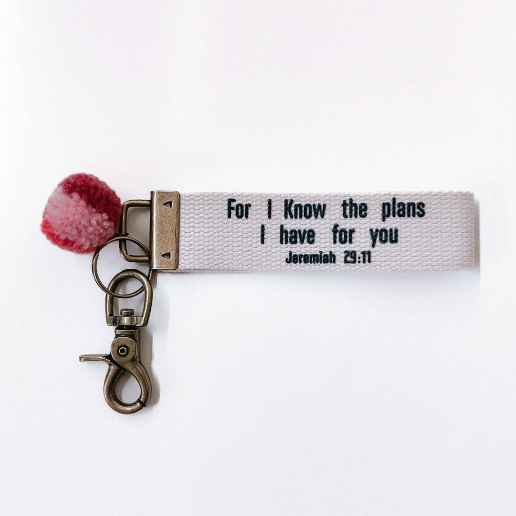 For I Know The Plans Canvas Keychain