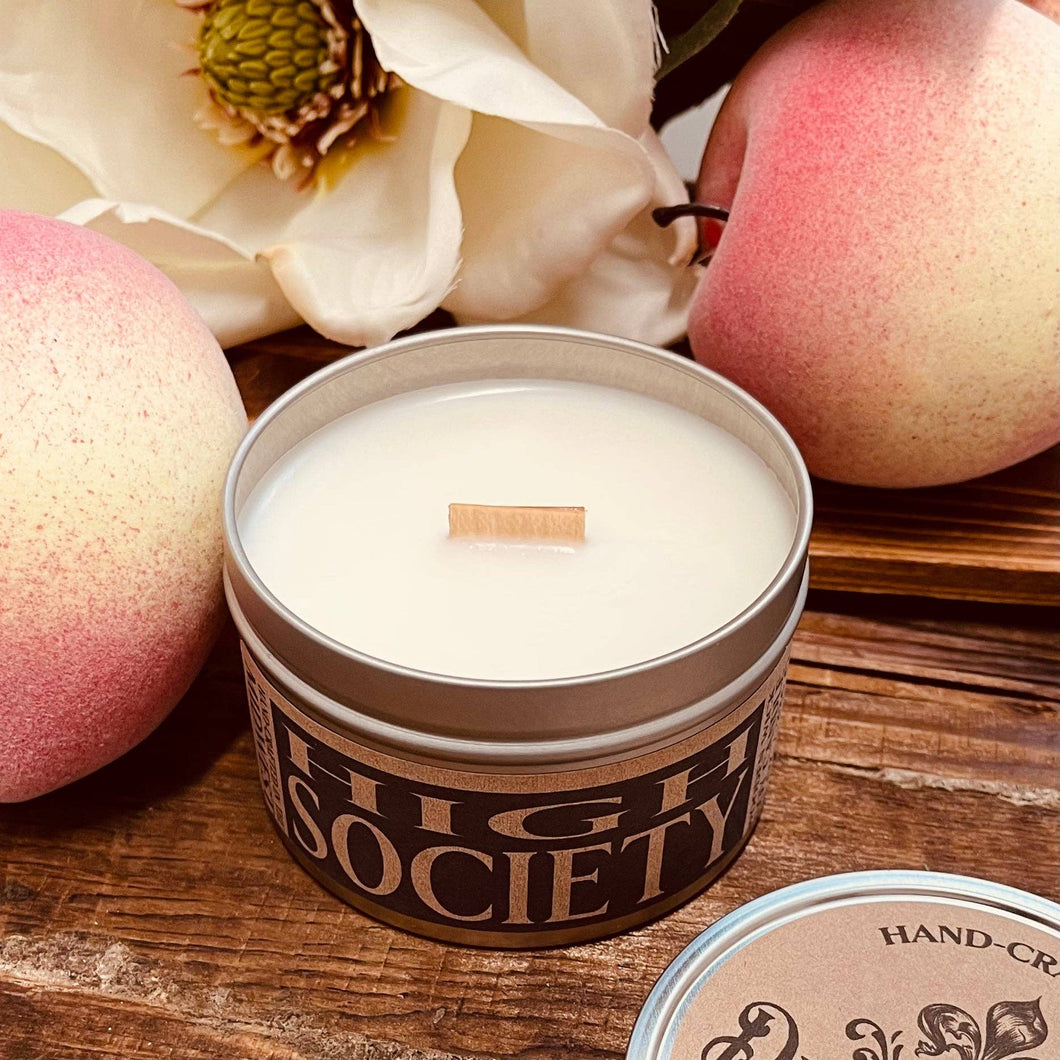 High Society - 8 oz Candle Tin - Wooden Wick
