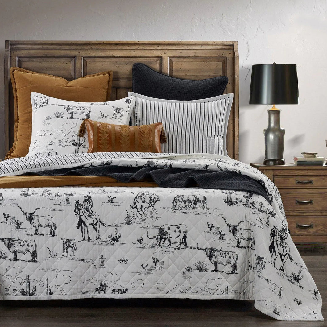 Ranch Life Western Toile Quilt Set