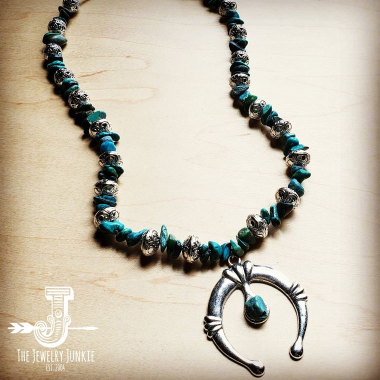 Squash Blossom Necklace in Natural Turquoise
